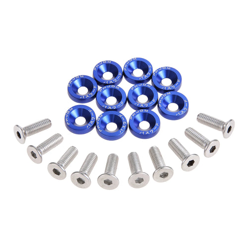 M6 Anodized Aluminum Fender Screw Washers Bolts for Automobile Fender