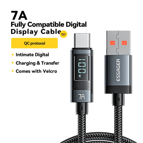 Essager 7A USB Type C Cable 100W USB C Charger Data For Realme Huawei
