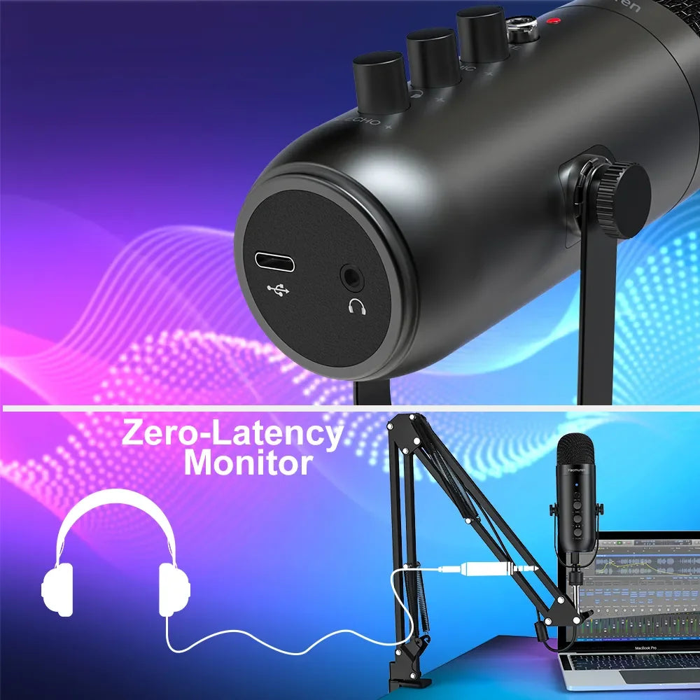 Professional USB Streaming Podcast PC Microphone Studio Cardioid