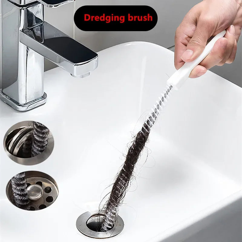 Pipe Dredging Brush Bathroom Hair Sewer Sink Cleaning Brush Drain