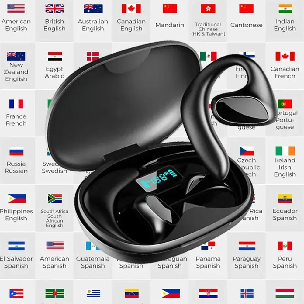 Wireless Translator Earbuds BT Headphones with Microphones Charging