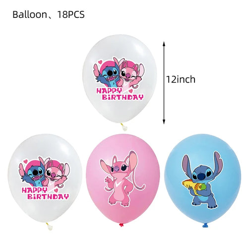 Disney Pink Lilo Stitch and Angel Birthday Party Decoration