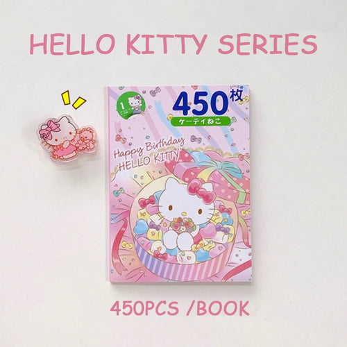 450Pcs Sanrio Kuromi Hello Kitty Sticker Book My Melody Goo Card