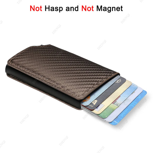 Rfid Aluminum Men Wallet Card Holders Purse Carbon Fiber Men Business