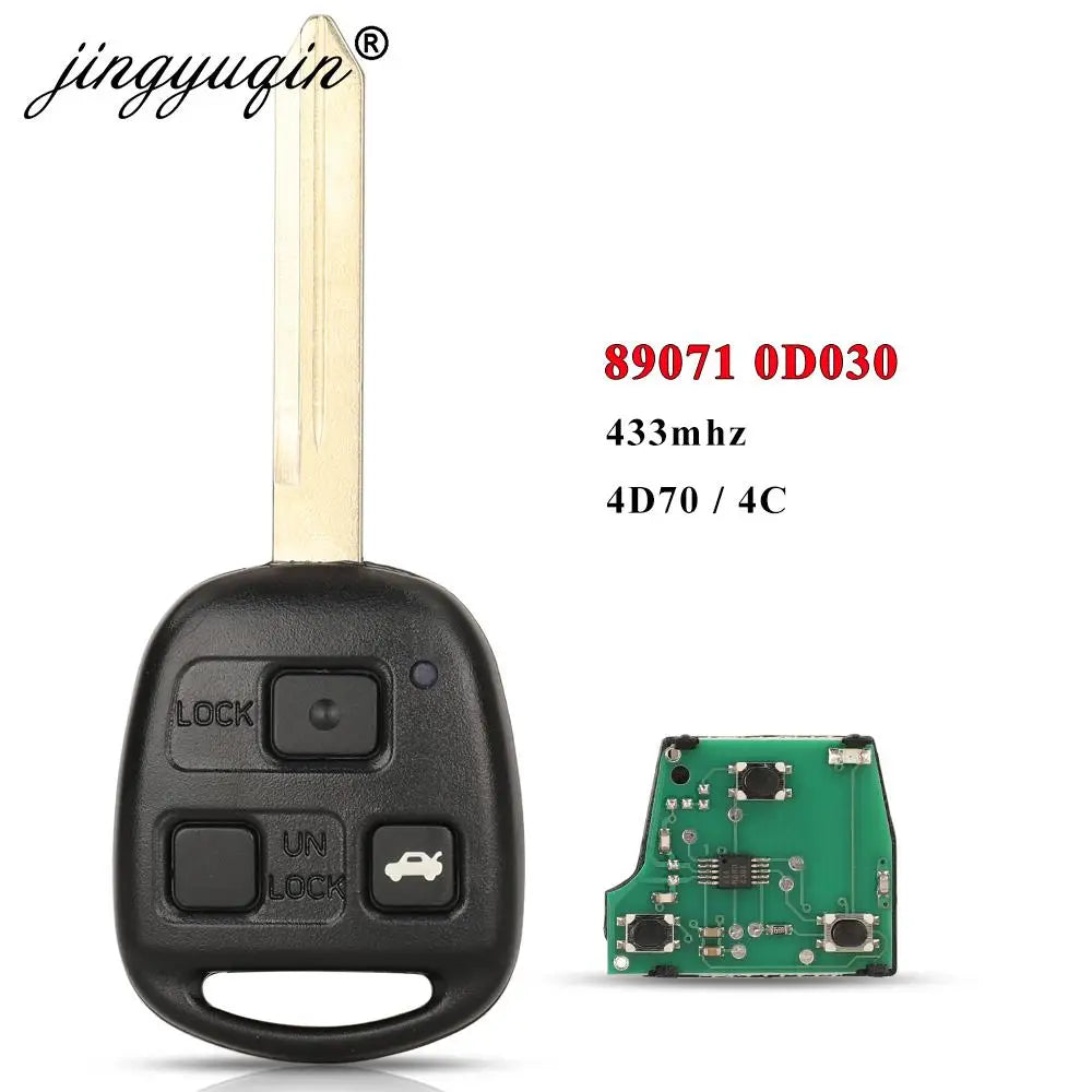jingyuqin 433MHz 4D70/ 4C Chip 89071-0D030 2/3 Button Remote Key Fob