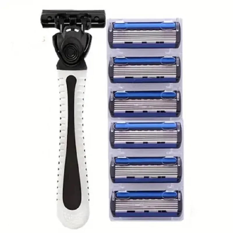 6-Ply Blade Razor Sharp Shave One-Touch Replacement Clean Clean Shave