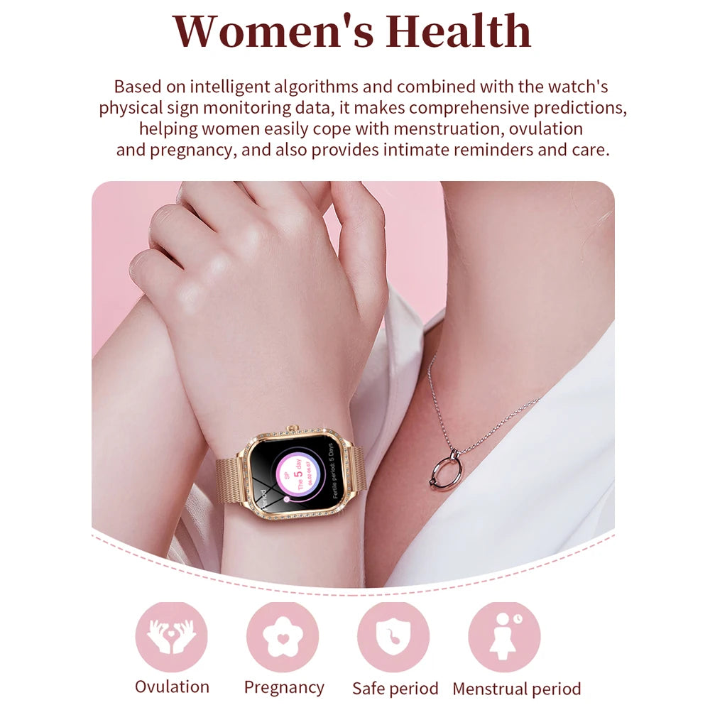 For Xiaomi Huawei New Women Smart Watch Heart Rate Blood Pressure