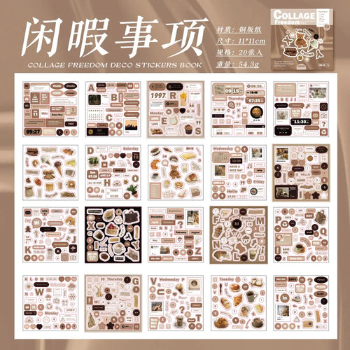 20 pcs INS Aesthetic Landscape Sticker Book DIY Journal Decoration Art