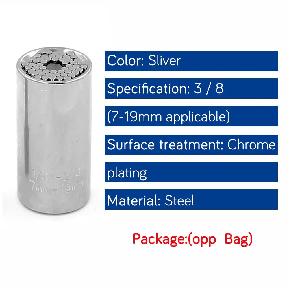 Multifunctional 7 to 19mm Magic Socket Multi Purpose Wrench Extension