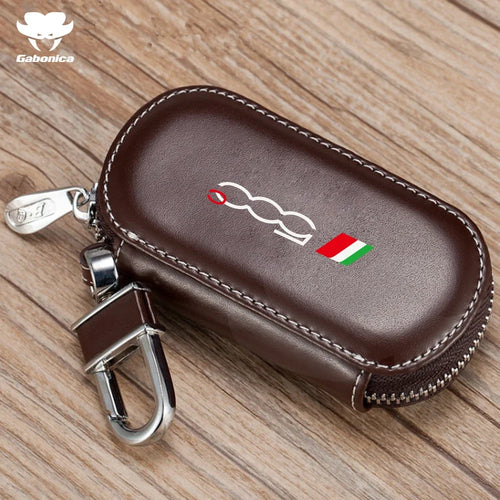 New Leather Car Key Case Folding Remote Control Zipper Keychain For