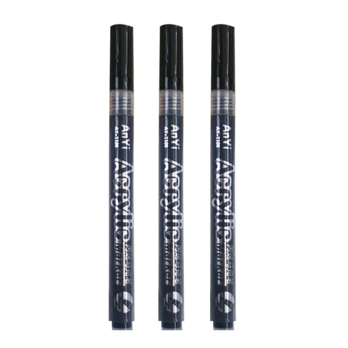 3Pcs/set Acrylic Markers Paint Pen Black/White/Gold/Silver for Rock