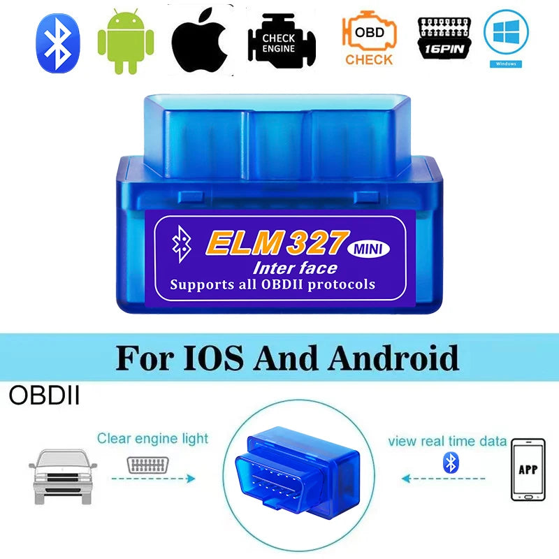 Mini ELM327 V2.1 OBD2 Scanner Code Reader Bluetooth Car Diagnostic
