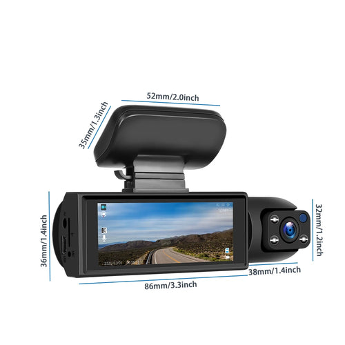 Car DVR Wide-angle 2-record High-definition Night Vision 1080P Driving
