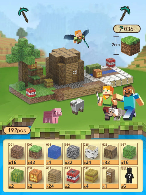 192PCS Magnetic Building Blocks Mine Magnet World Set Toys STEM