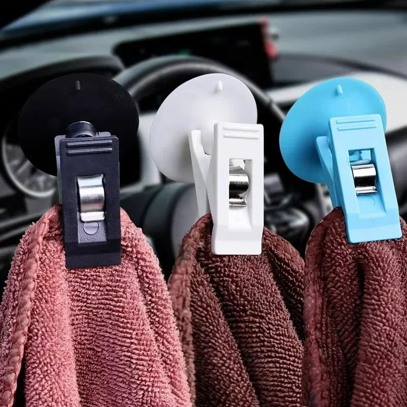 2pcs Car Interior Window Clip Mount  Suction Cup Clip Round Suction