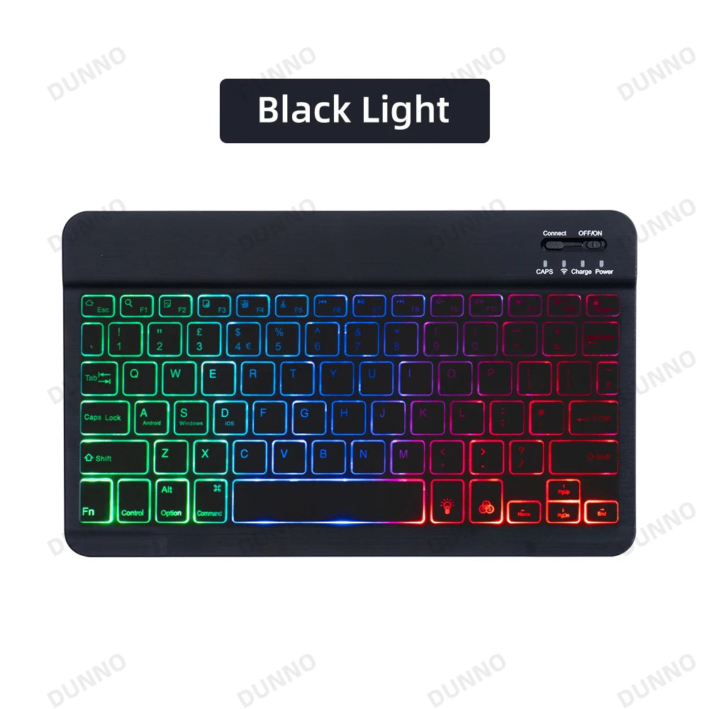 RGB Backlit Keyboard For Tablet iPad Phone PC Android IOS Windows