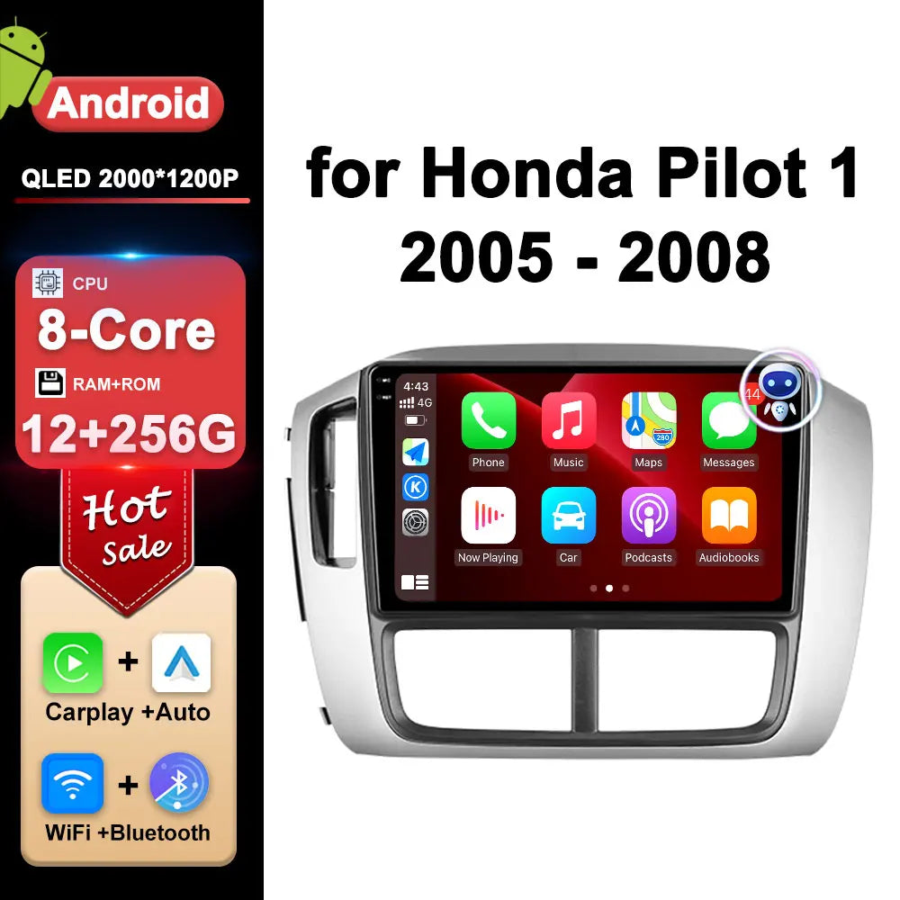 9 inch Navigation GPS Wireless Carplay Android System for Honda Pilot