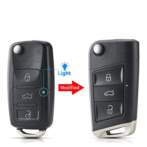 Modified 3 Buttons Remote Flip Folding Car Key Shell Case For VW Golf
