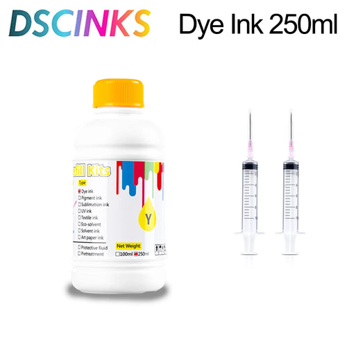 250ml Universal Dye Ink BK C M Y Kit Compatible For HP Canon Epson