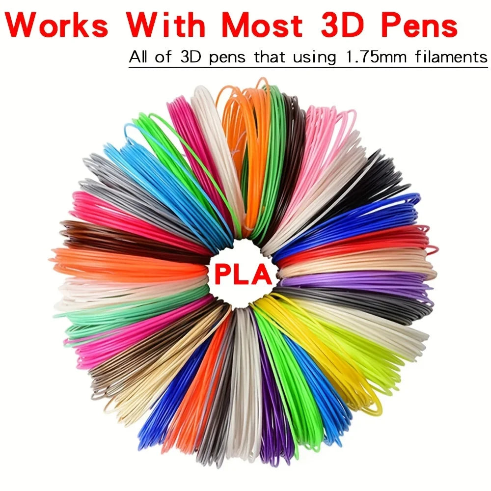 32 Colors 3D Pen Filament 1.75mm PLA, Each Color 10Feet(3m), Total 320