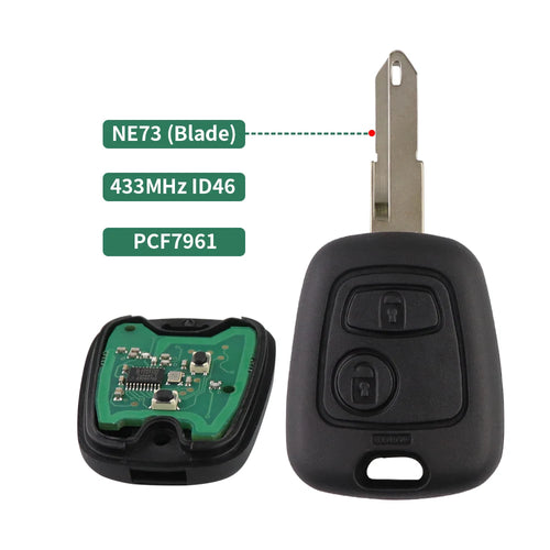 433MHz Remote Car Key For Citroen C1 C2 C3 Saxo Xsara Picasso Berlingo