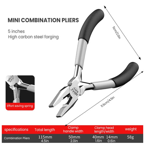 AIRAJ 5 Inch Mini Multifunction Pliers DIY Diagonal Side Cutting Cable