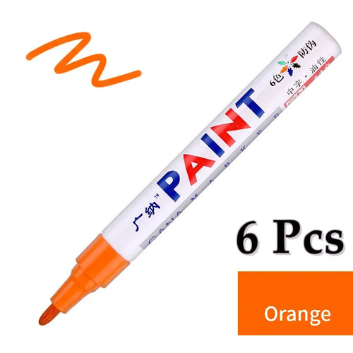 6 Pcs Colorful Permanent Paint Marker Waterproof White Markers tire