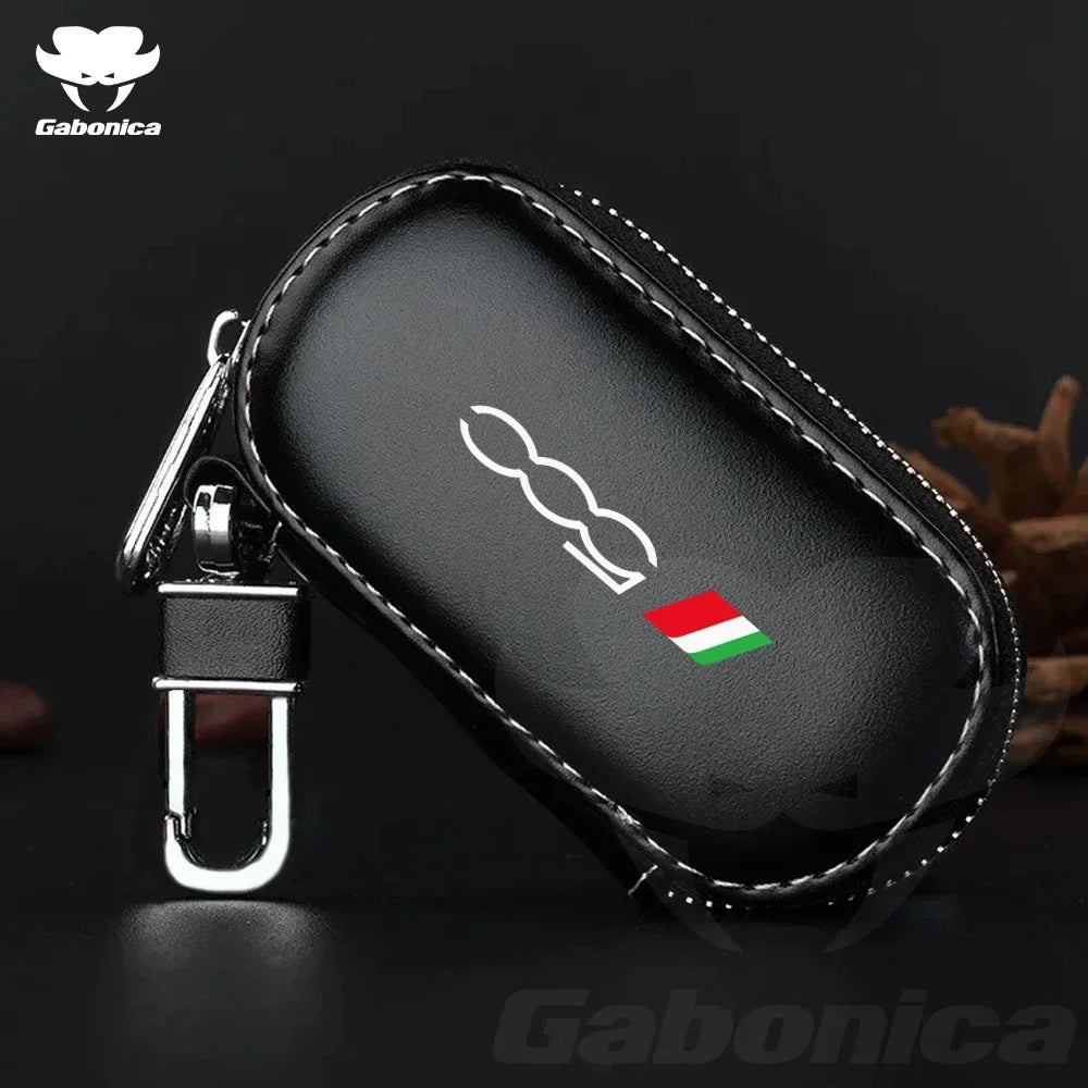 New Leather Car Key Case Folding Remote Control Zipper Keychain For