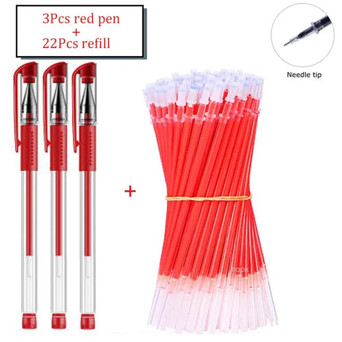 35 PCS Gel Pen Set School Supplies Black Blue Red Ink Color 0.5mm