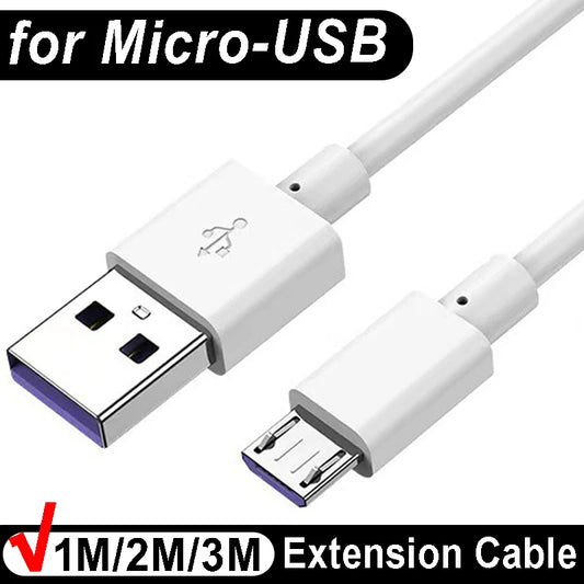 3/2/1 Meters Micro USB Fast Charging Cable Micro-USB Extension Cable