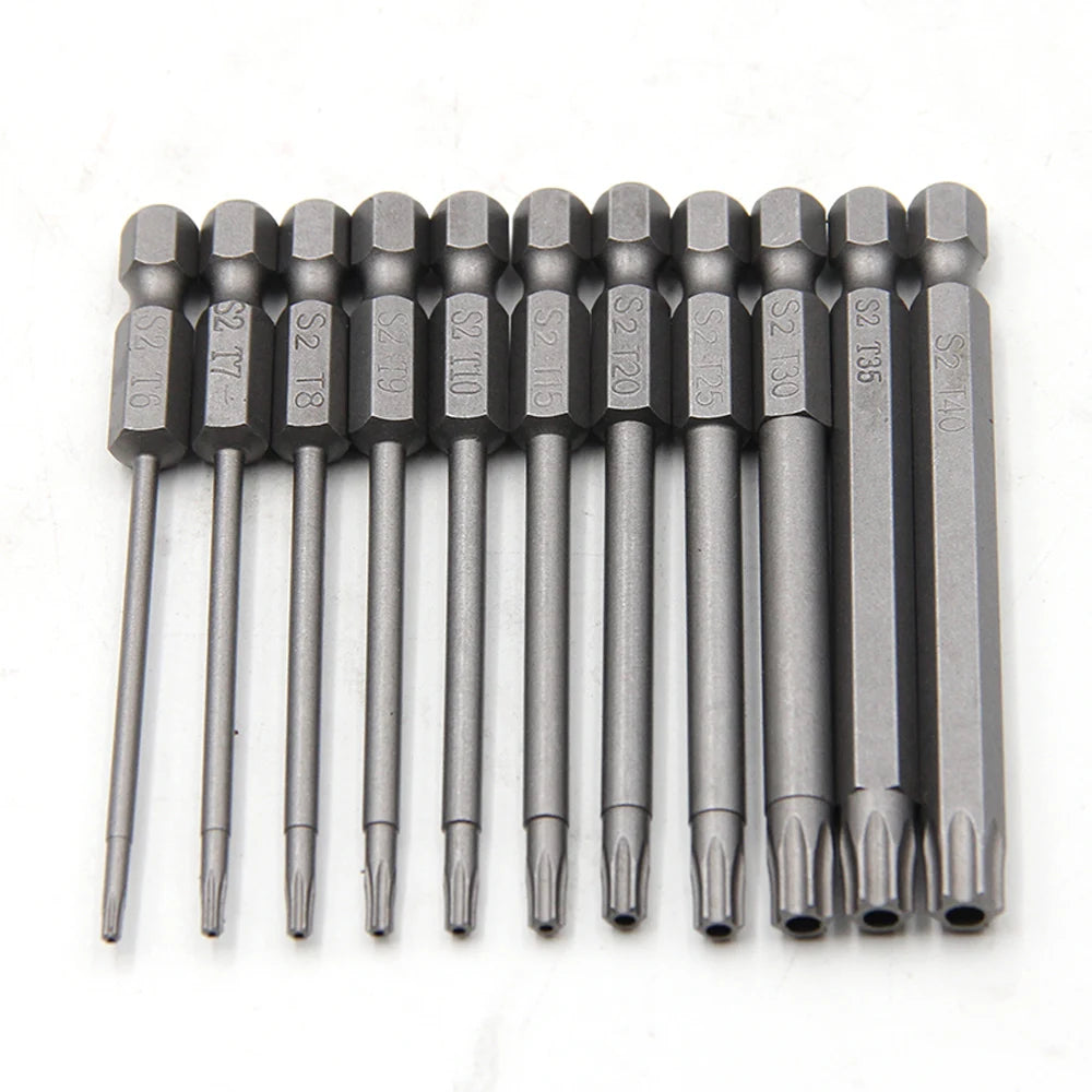 50-75-100mm Hollow Plum Blossom Extended S2 Screwdriver Set with