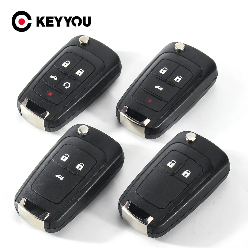 KEYYOU 10PCS 2/3/4/5 Button Folding Car Key Case For Chevrolet Epica