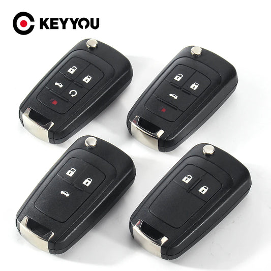 KEYYOU 10PCS 2/3/4/5 Button Folding Car Key Case For Chevrolet Epica