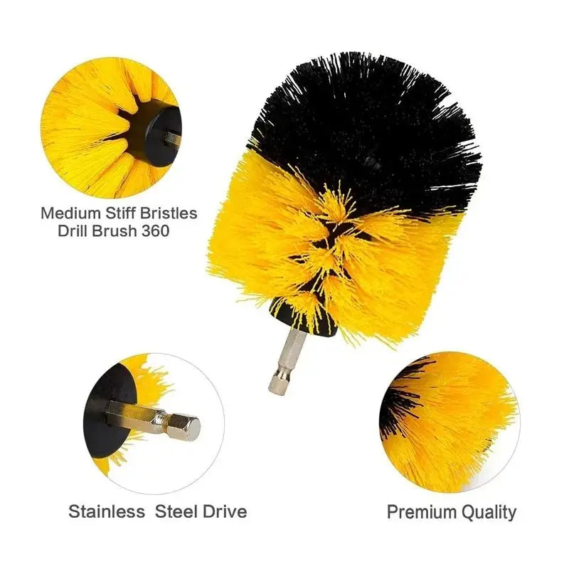 3pcs Drill Brush Attachment Set Power Scrubber Brush With Drill Scrub