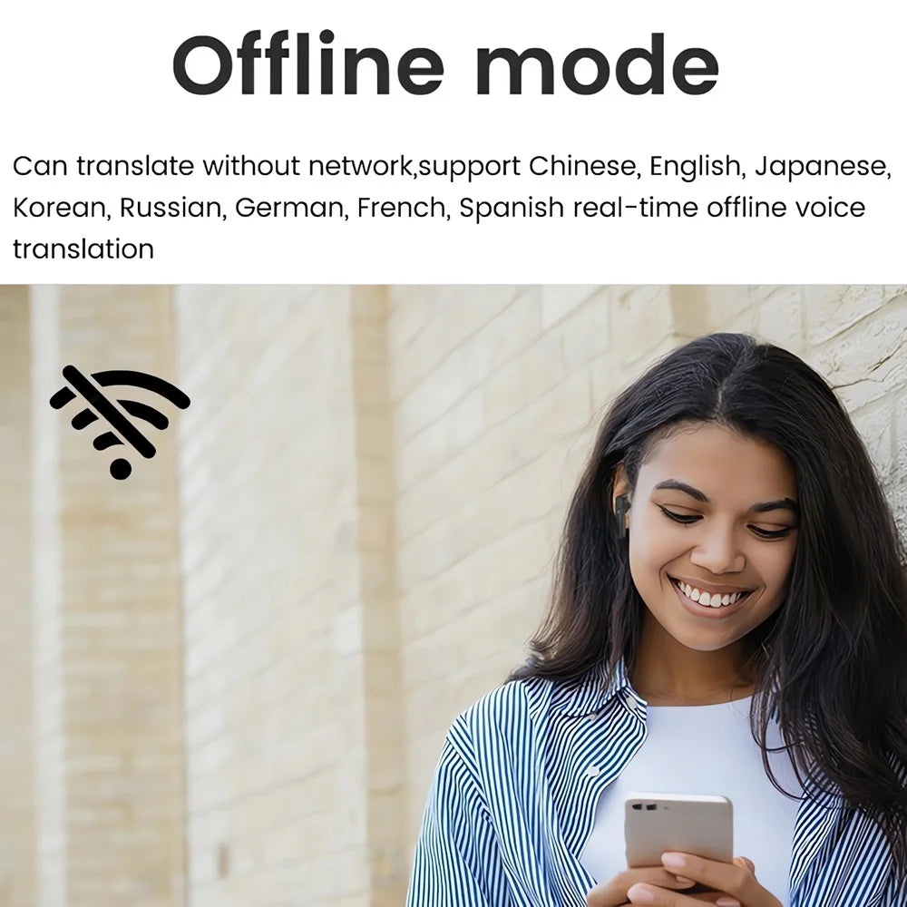 Intelligent Translate Earbuds 144 Languages Real Time AI Voice