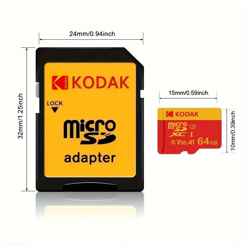 Kodak High Speed Micro SD Card U3 Class 10, up to 100MB/s, TF Memory