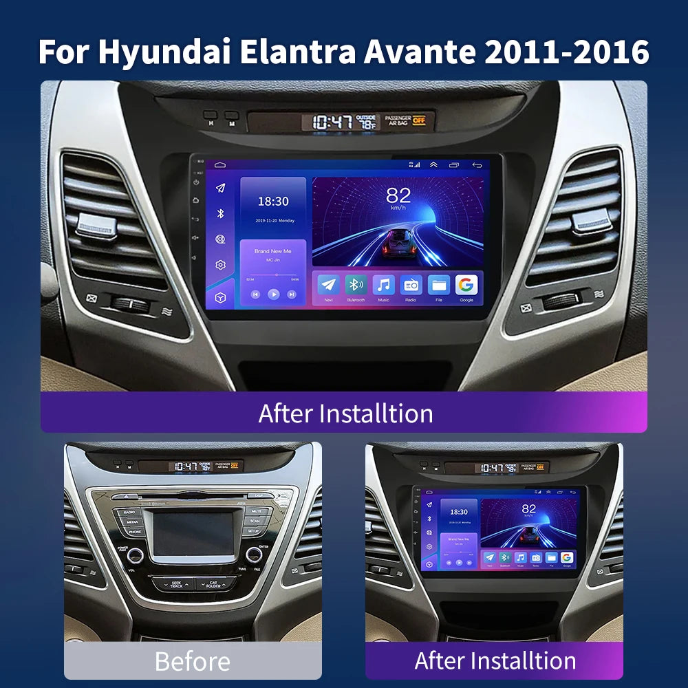 For Hyundai Elantra Avante I35 2011-2016 Car Multimedia Player 2din