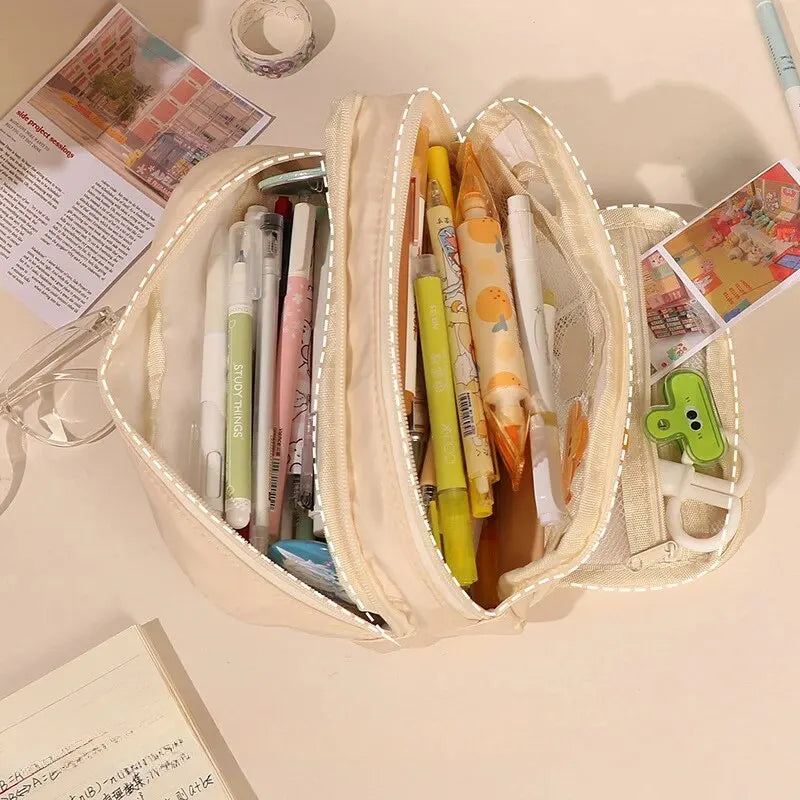 1pc Stationery Bag Pencil Case Large Capacity Pen Case Stationery Box