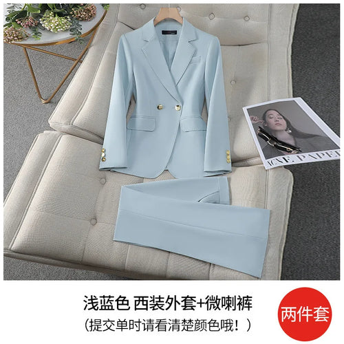 High Quality Blue Red Black White Ladies Pant Suit Women Female