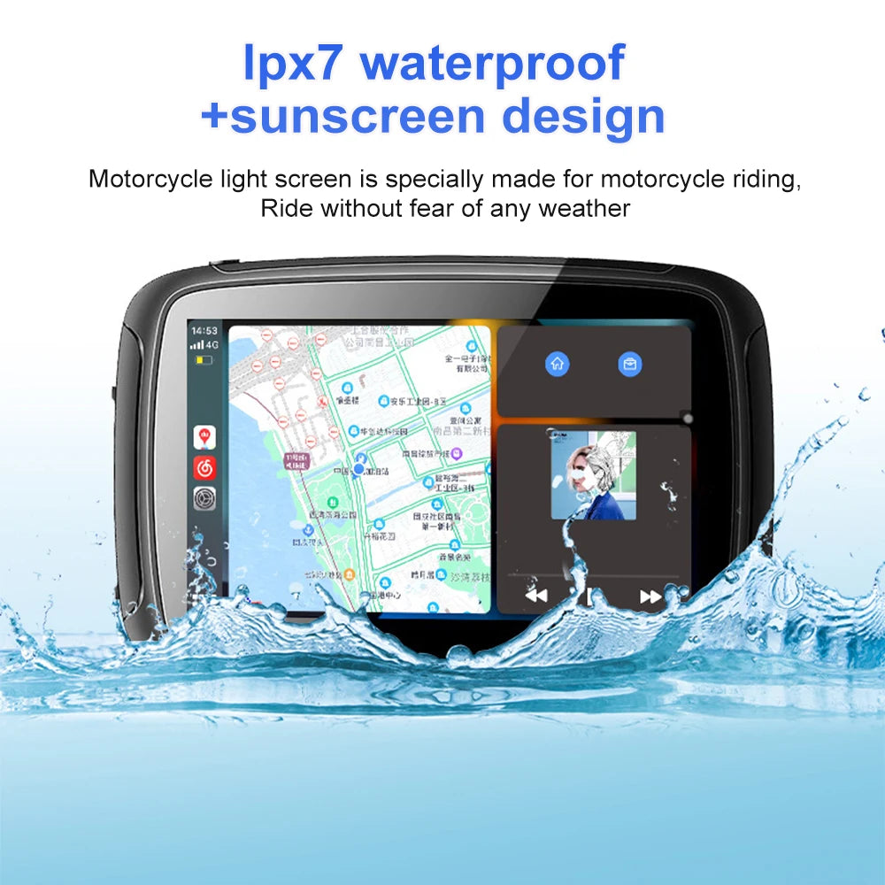 NaviFly 5 inch Portable Motorcycle LCD Display IPX7 Waterproof Monitor