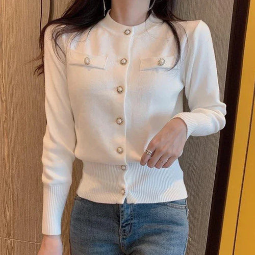 Autumn Long Sleeve Fashion Women Cardigans Sweater Knitted Coat Short