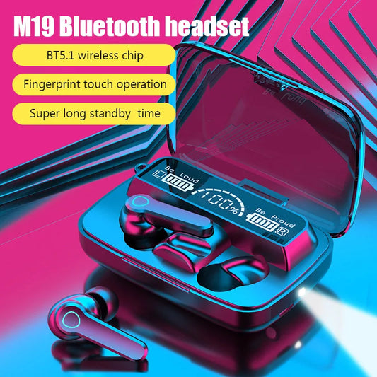 M19 Bluetooth Headset Wireless Tws Gaming Support Noise-cancelling
