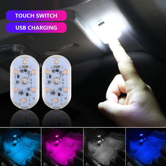 Car LED Touch Lights USB Sensor Rechargeable Reading Light Auto Door