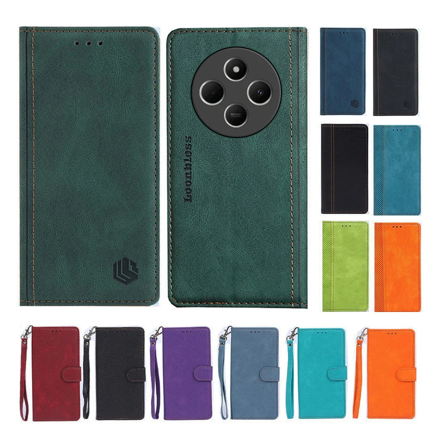 14C Leather Flip Case For Xiaomi Redmi 14C Phone Case Etui Redmi 14C