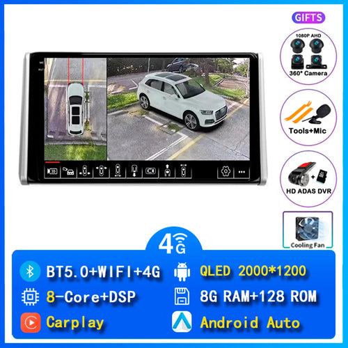 Android 14 Carplay Car Radio For Toyota RAV4 XA50 2018 2019 2020