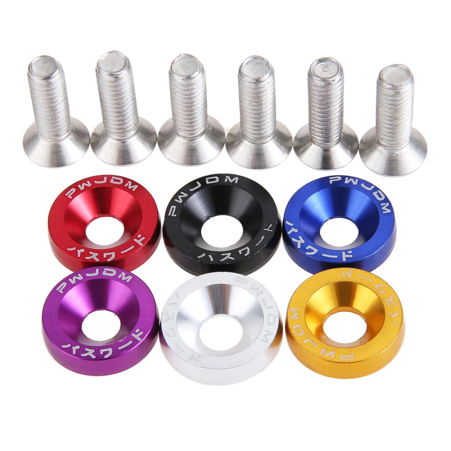 M6 Anodized Aluminum Fender Screw Washers Bolts for Automobile Fender