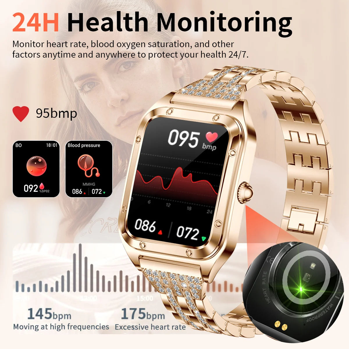 LIGE Smart Watch Woman Sport Fitnes AI Voice Control Full Touch