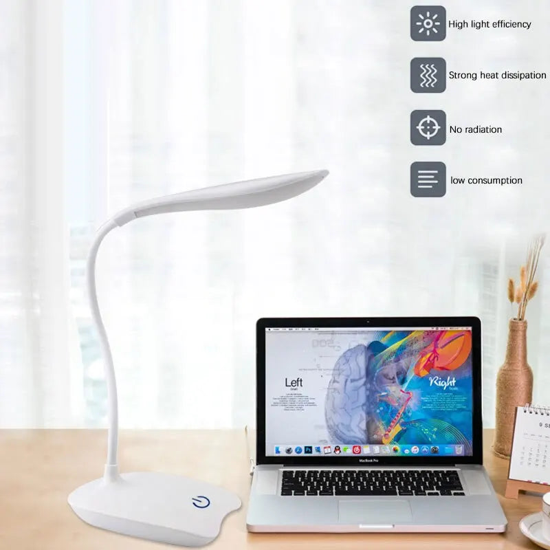 LED Desktop Desk Lamp USB Rechargeable Lighting Eye Protection Room