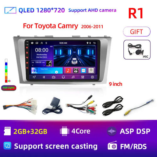 2din 9" 4G Carplay Android 12 Car Radio Multimedia Video Player For