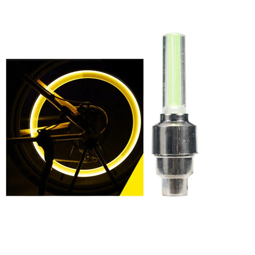 1x Neon Bicycle Tire Valve Caps Light Bike Spoke Lamp Mini LED Night
